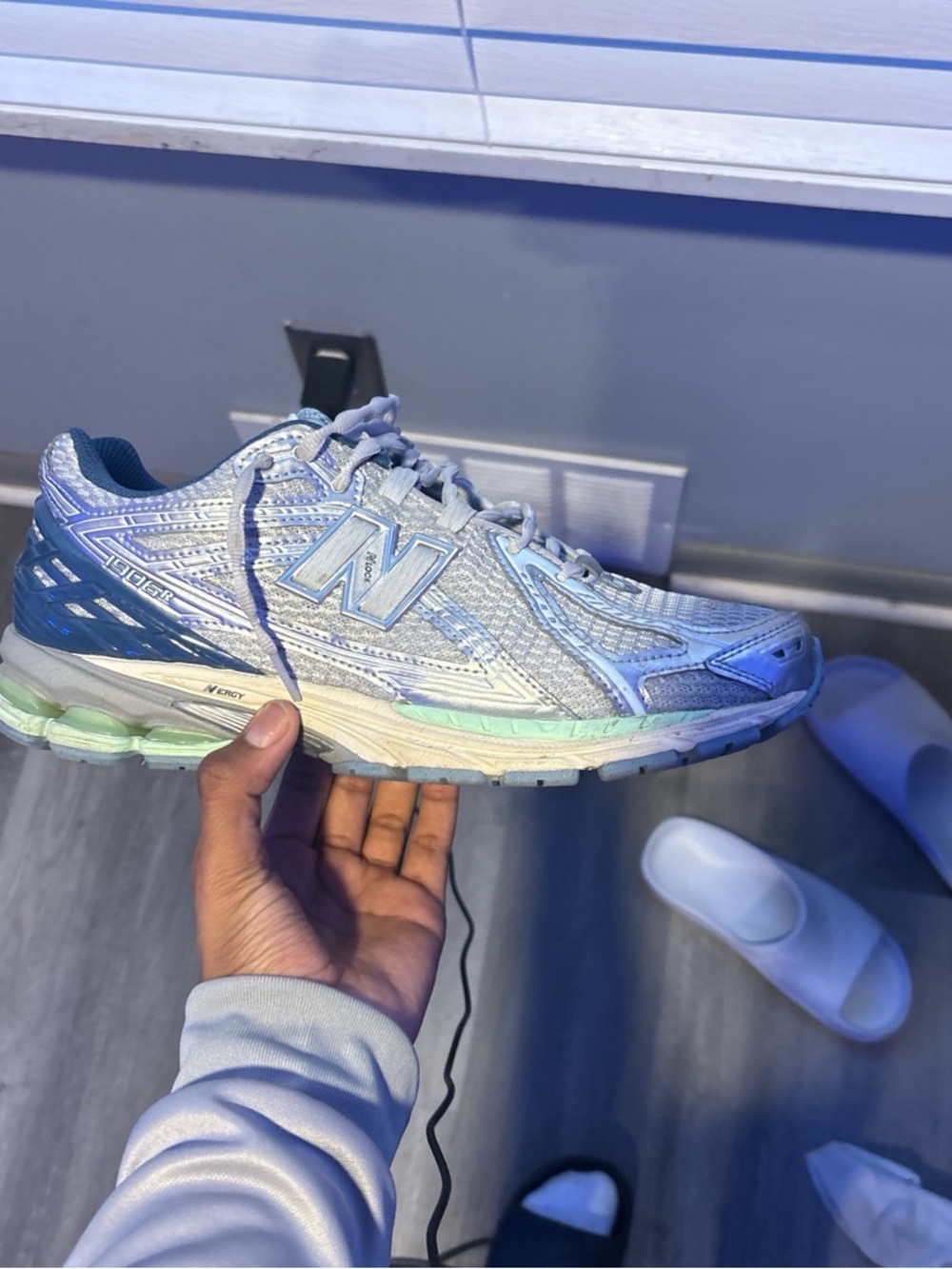 New Balance Blue and Mint Athletic Sneaker